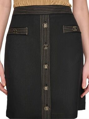 Karl Lagerfeld Black mini skirt with Trapunto stitching